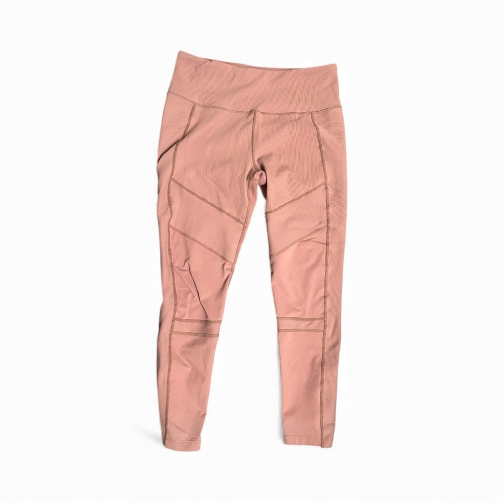 Zella Moto Ribbed High Waist Ankle Leggings - Purple Taupe - Large - Picture 5 of 5